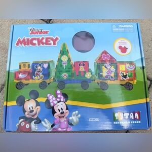 Disney Jr. Mickey & Minnie Mouse STEAM Tytan Magnetic Tile Train Set Magnatiles